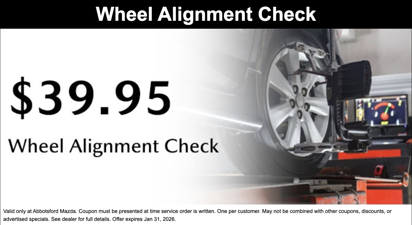 Wheel Alignment Check (Ends January 31, 2026)