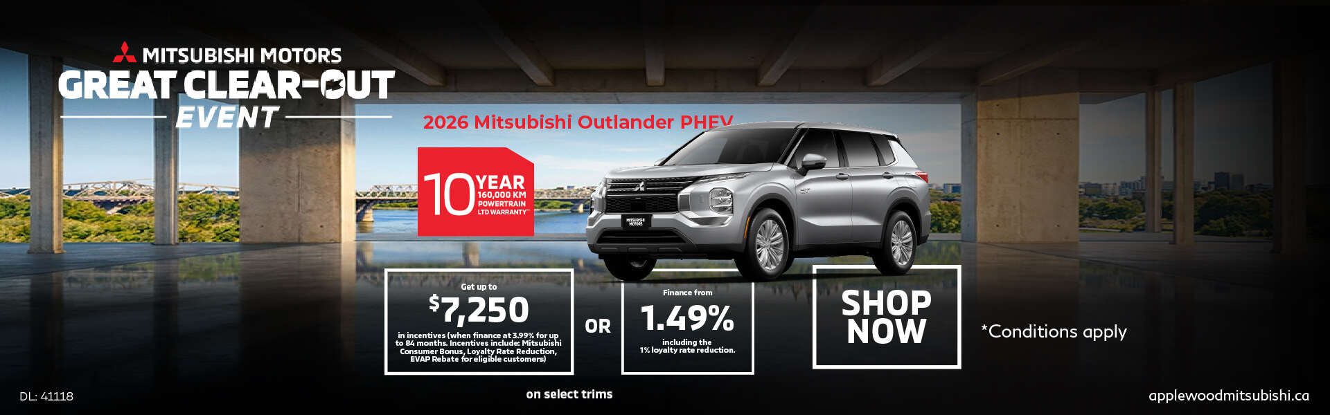 grey 2026 mitsubishi outlander PHEV