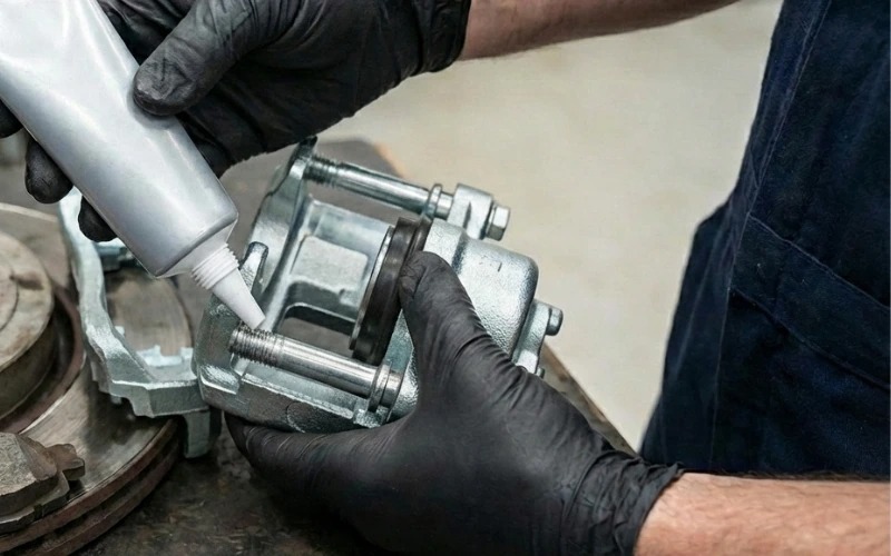 LACK OF BRAKE LUBRICATION