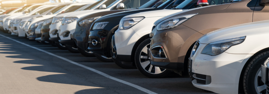 Lineup of cars on a lot