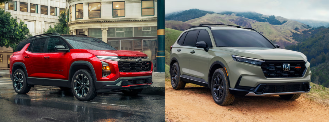 2026 Chevrolet Equinox and 2026 Honda CR-V edited next to each other