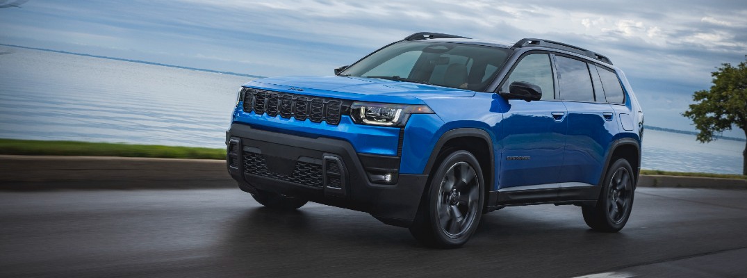 The 2026 Jeep Cherokee on the road.