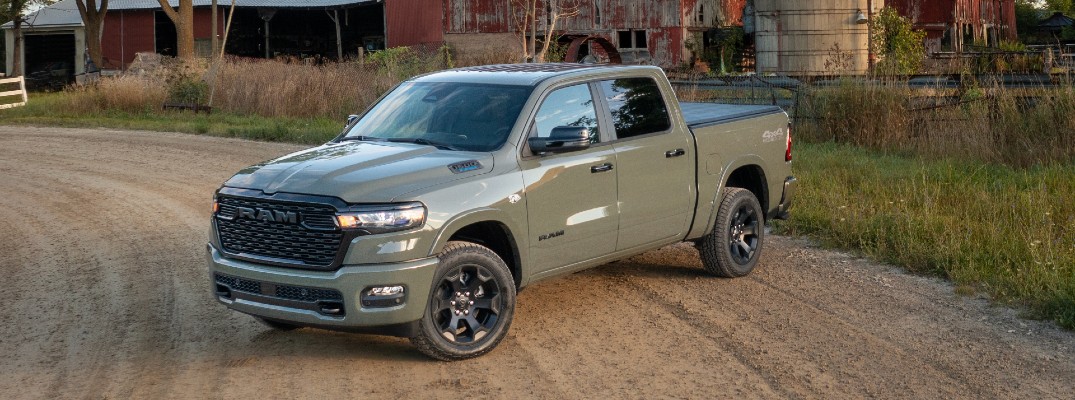 A photo of the 2026 Ram 1500 parked at a farm.