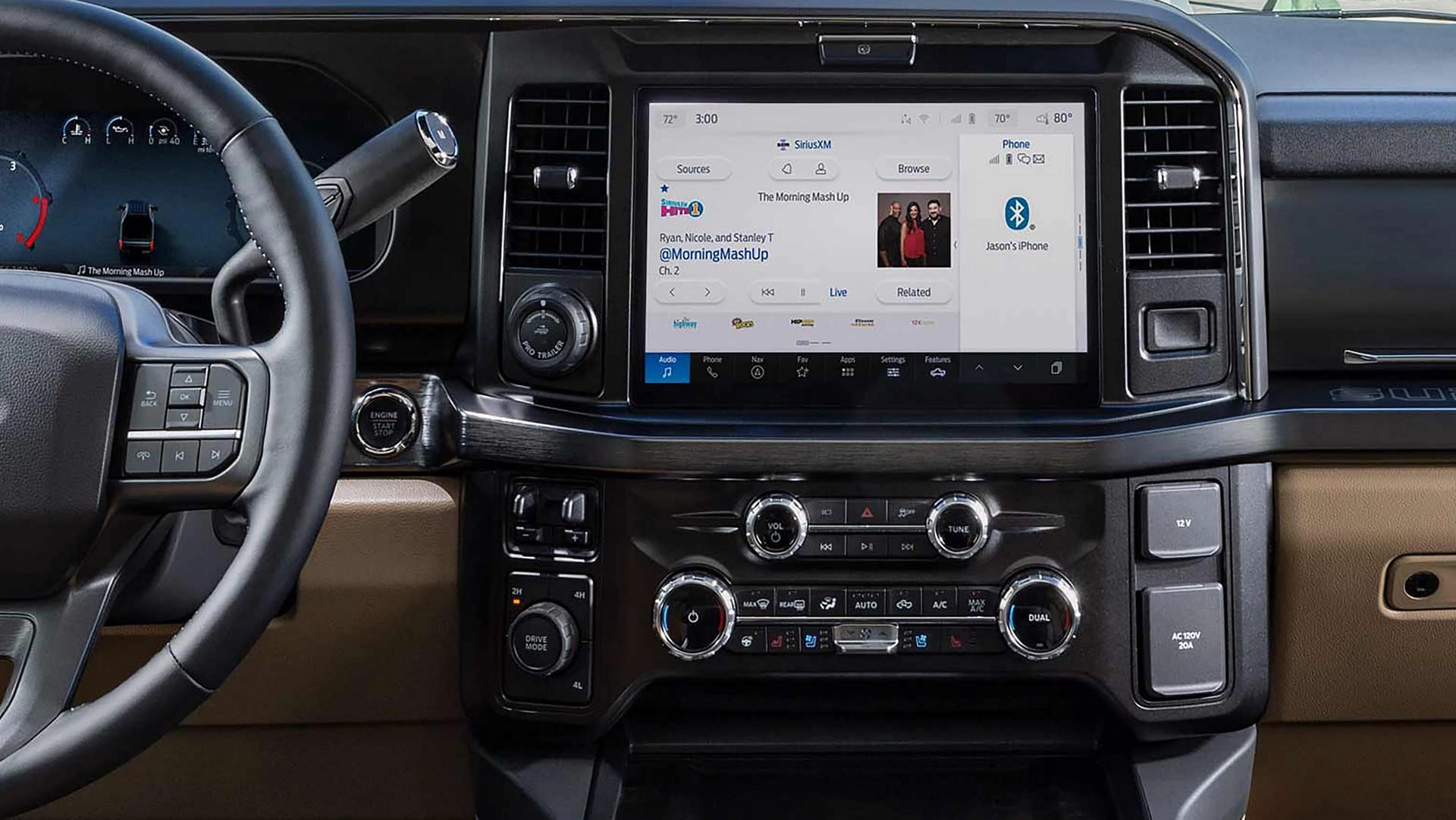 Close up of display screen in 2026 Ford Super Duty