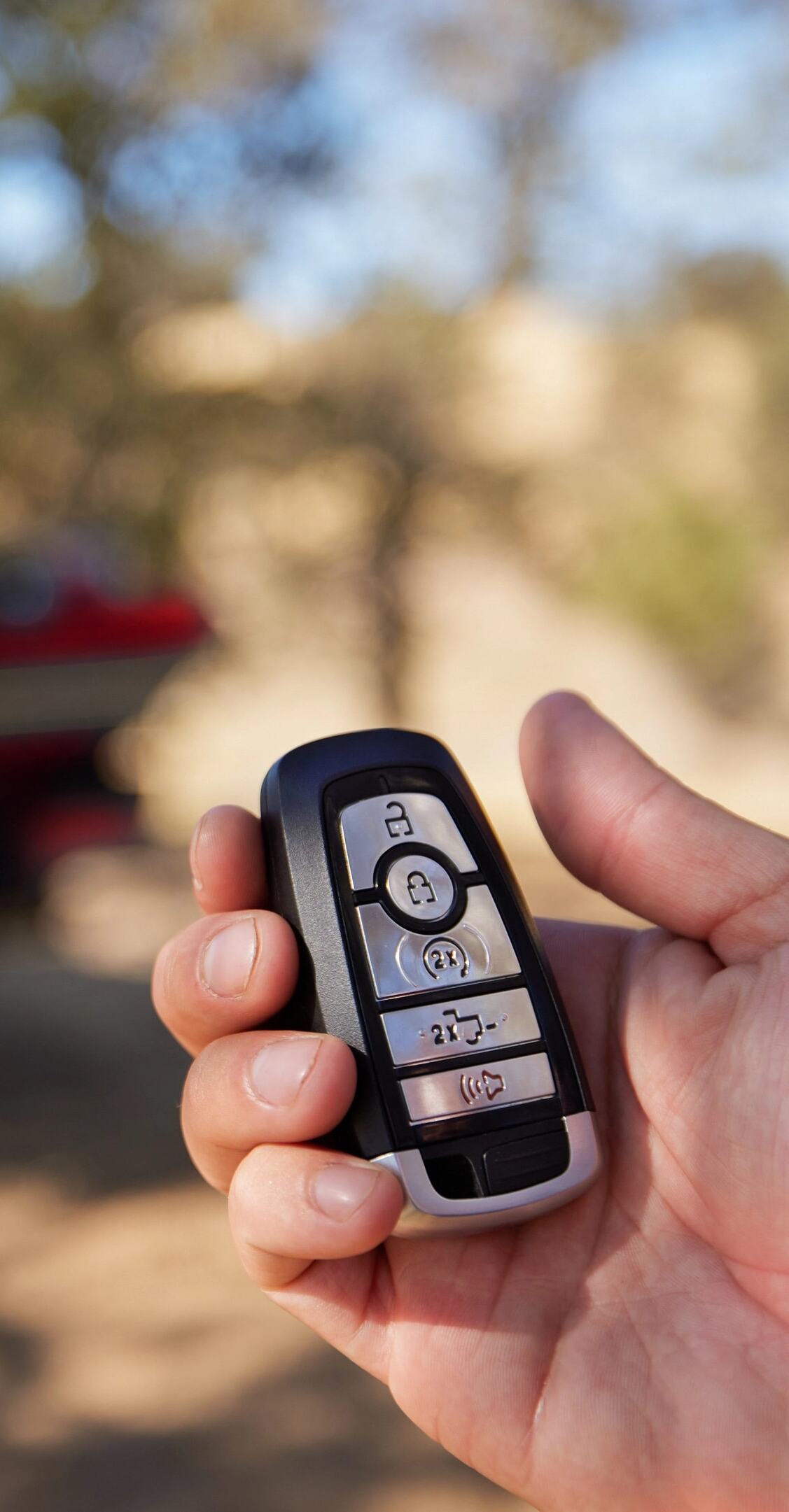 Close up of 2026 Ford Super Duty key fob