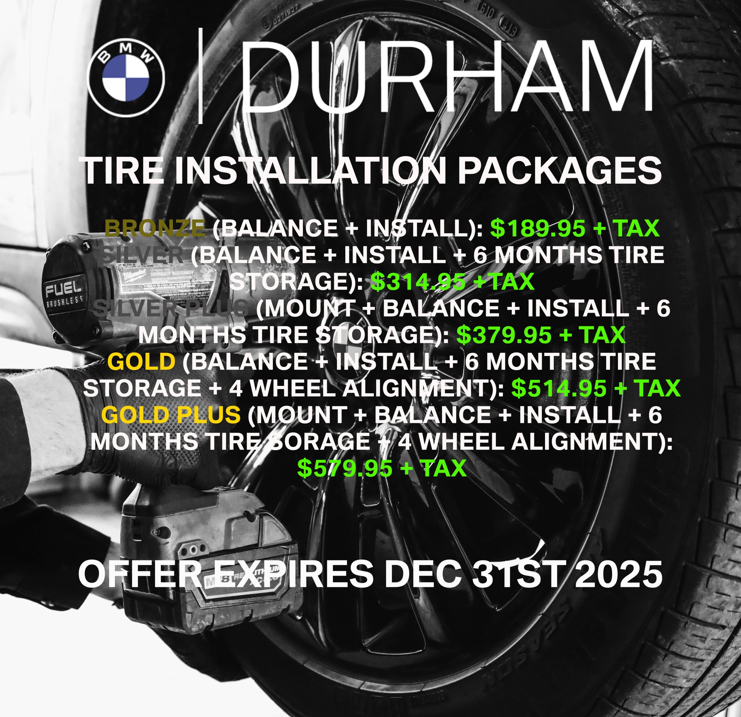 TIRE INSTALLATION PACKAGES