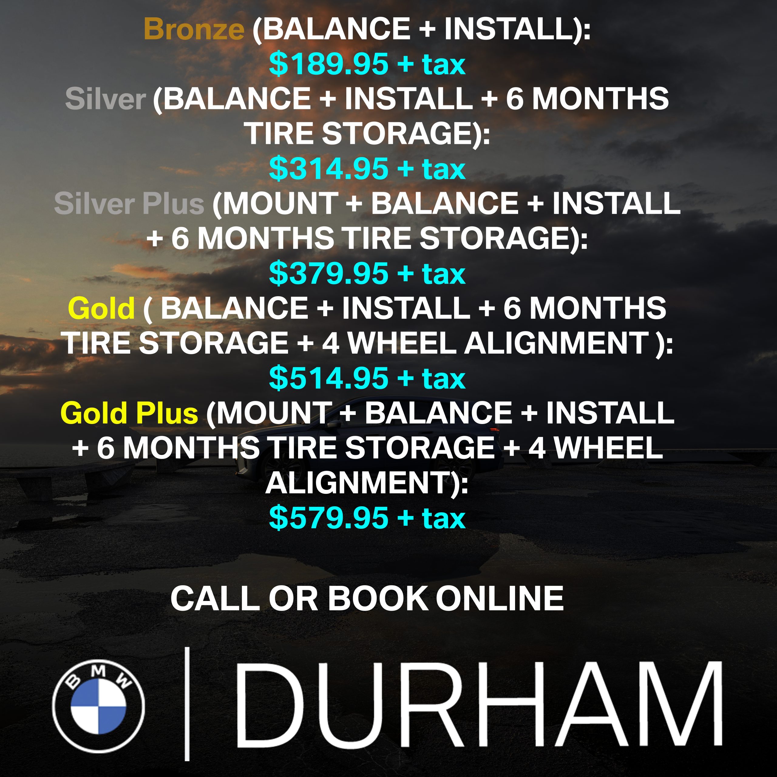 TIRE INSTALL AND STORAGE OPTIONS!