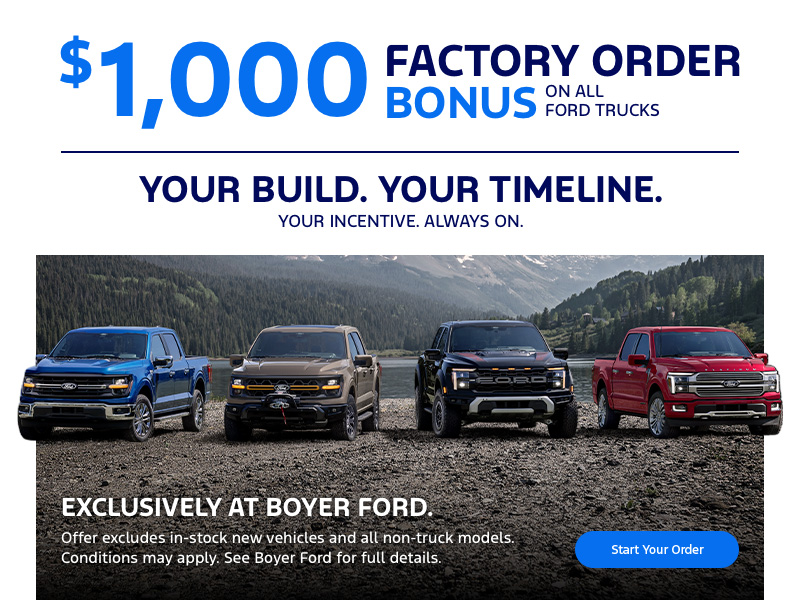 $1,000 Factory Order Bonus