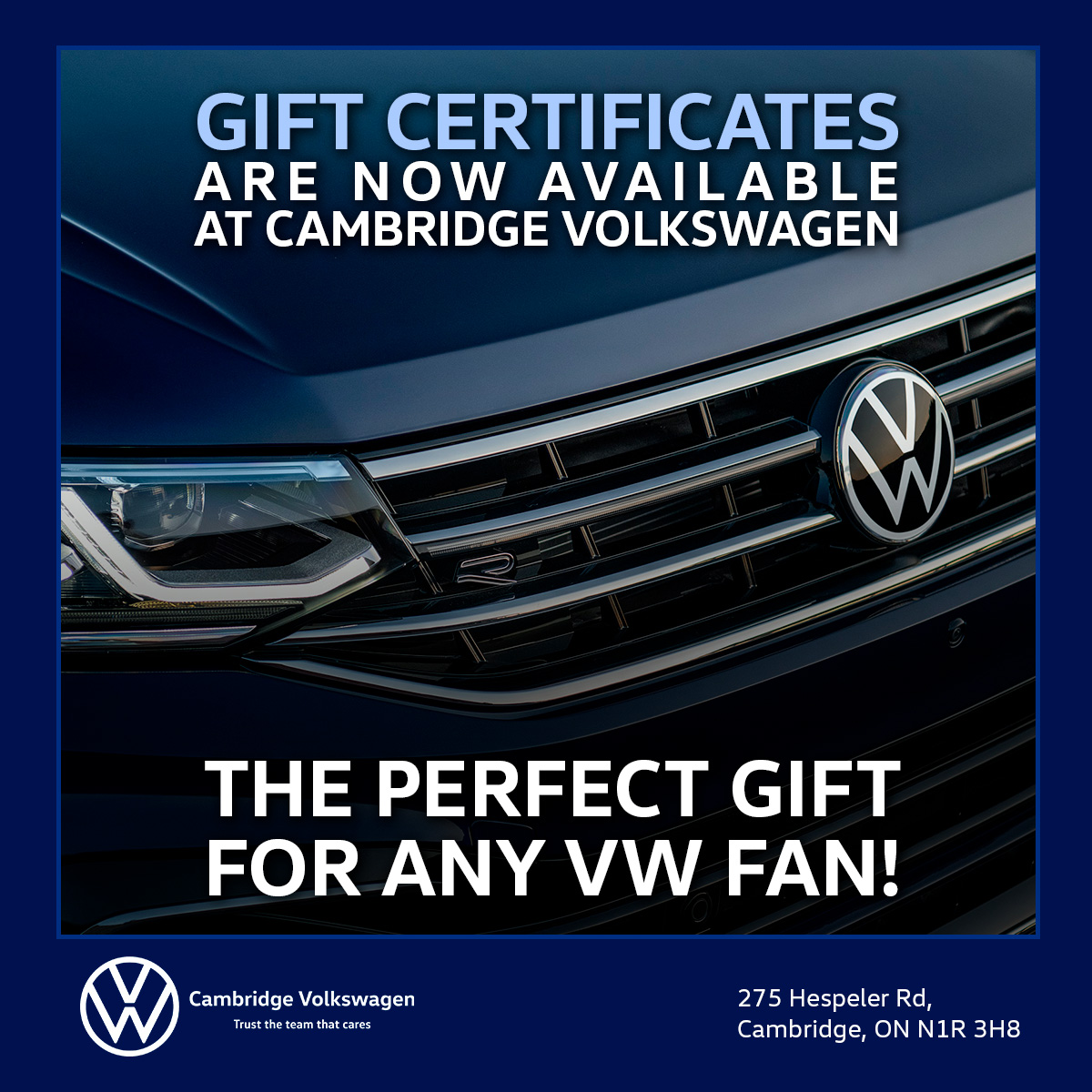 Cambridge Volkswagen Gift Certificate