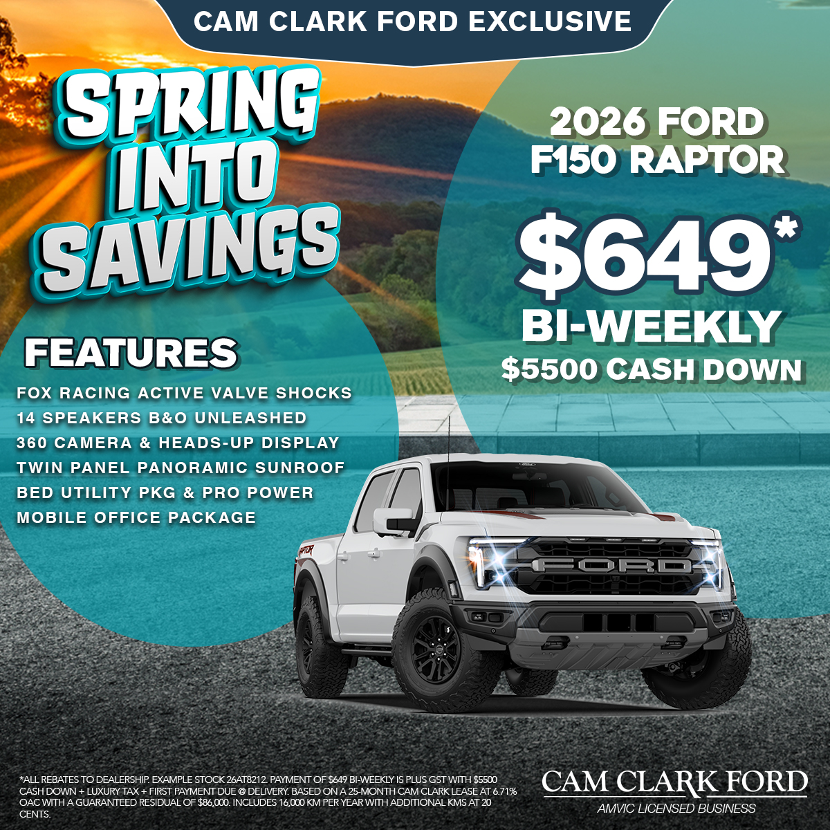 2026 F150 RAPTOR for Only $649* Bi-Weekly!