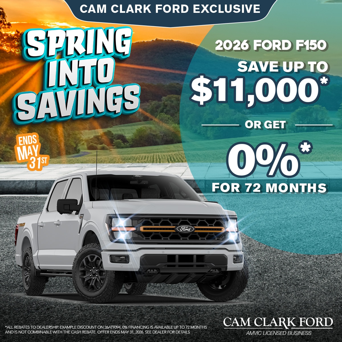 Save up to $11,000 on a 2026 Ford F150!