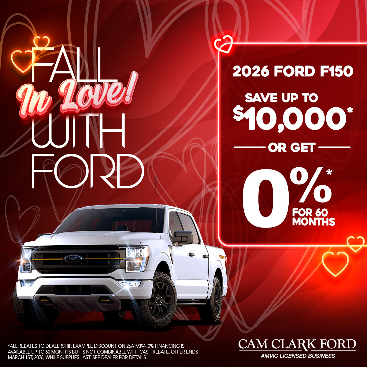 0% for 60 Months on a 2026 Ford F150!