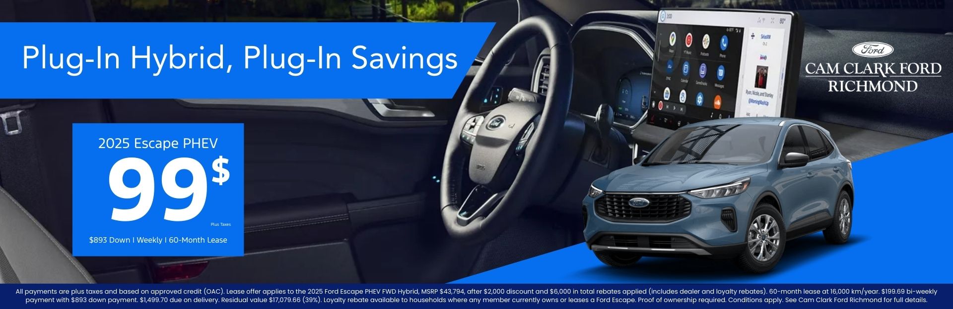 2025 Plug-in Hybrid Escape Ford $199