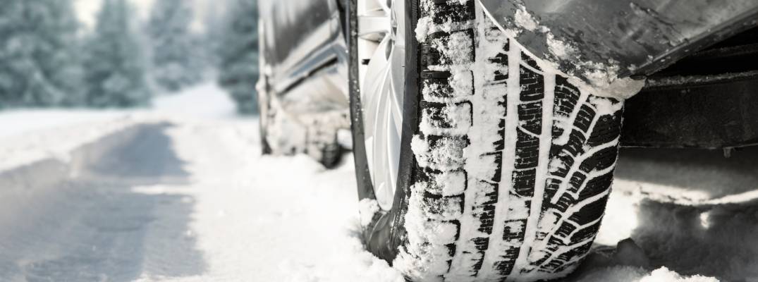 Snow covered tires. 