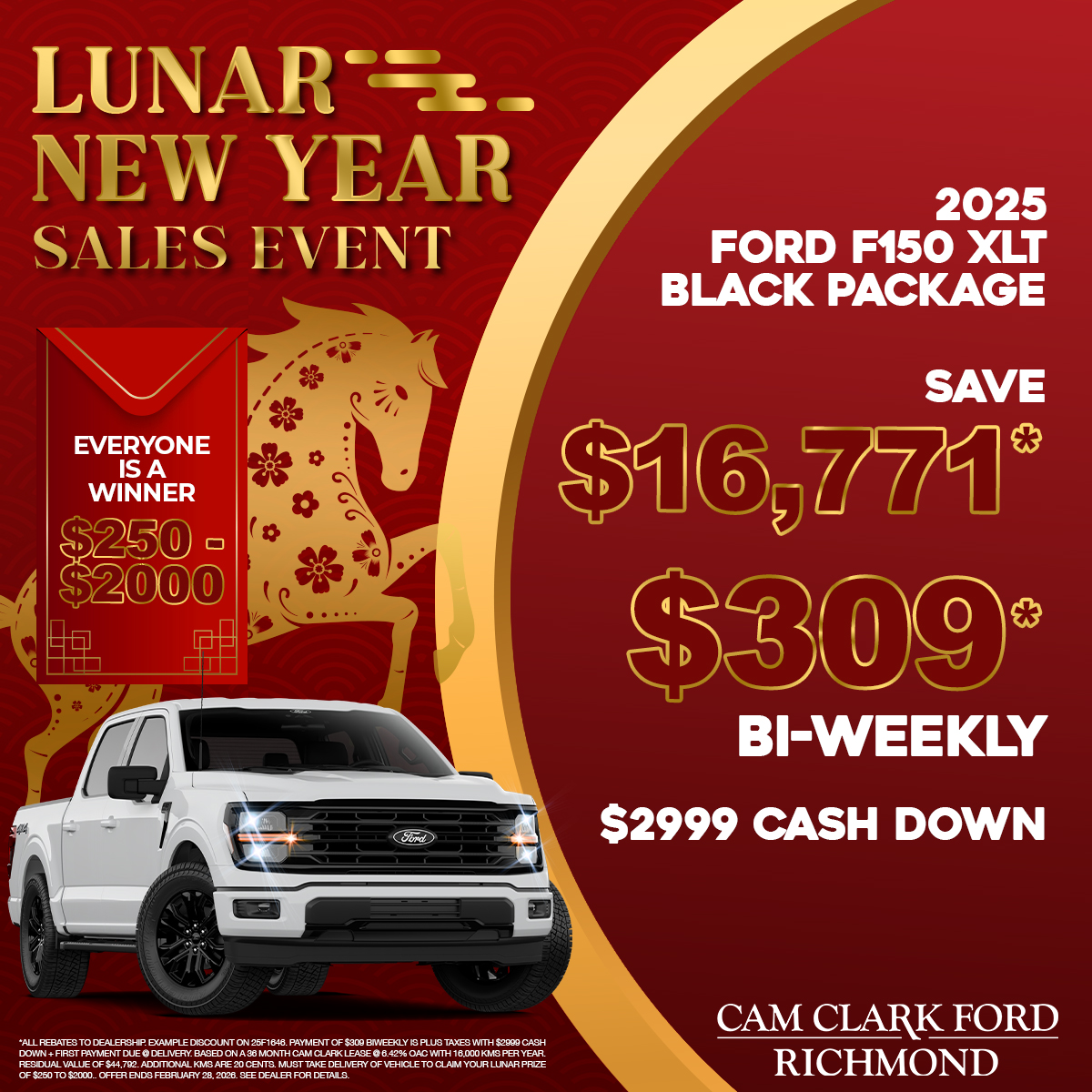 Save over $16,000 on a 2025 Ford F150 XLT Black Package!