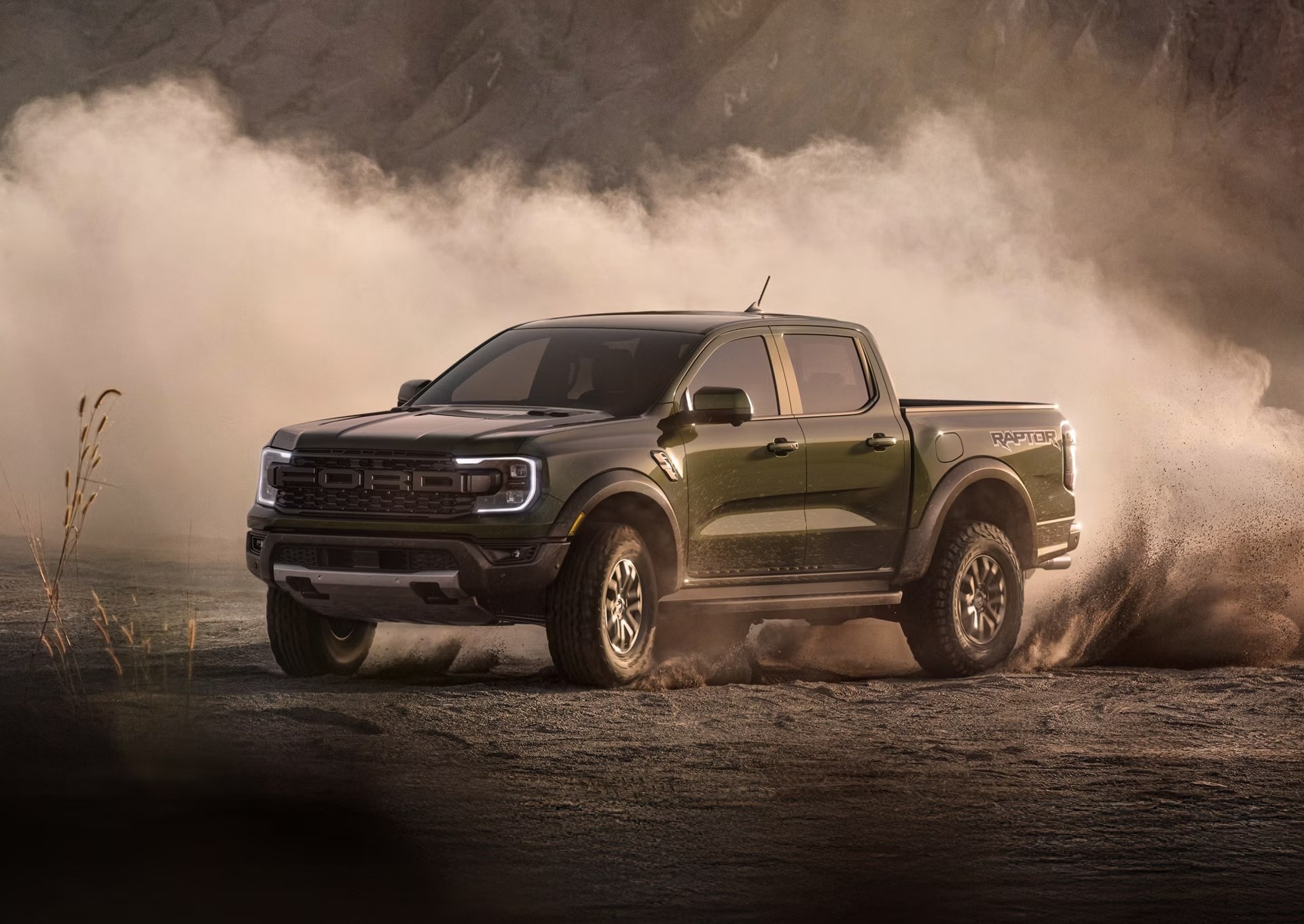 2026 Ford Ranger driving through dusty terrain