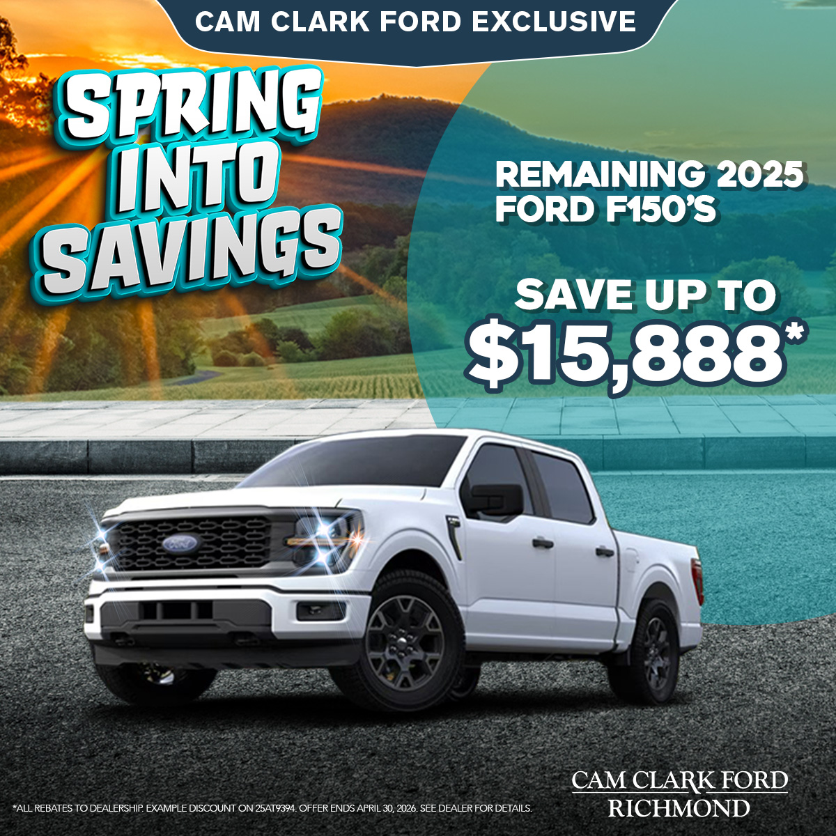 Save up to $15,888 on a 2025 Ford F150’s!