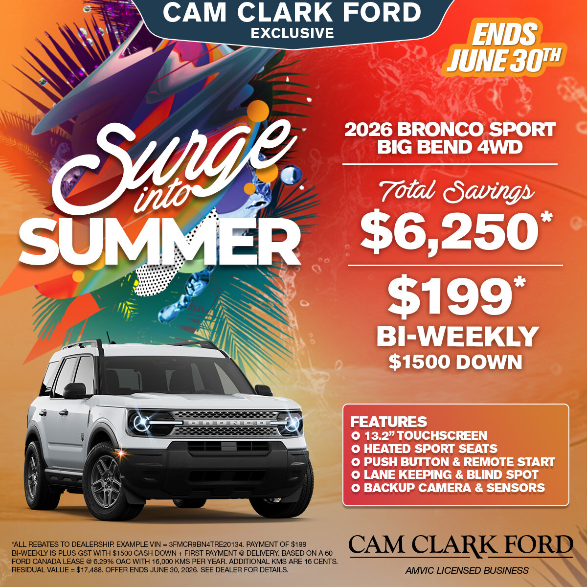 2026 Bronco Sport Big Bend 4WD for Only $199* B/W!