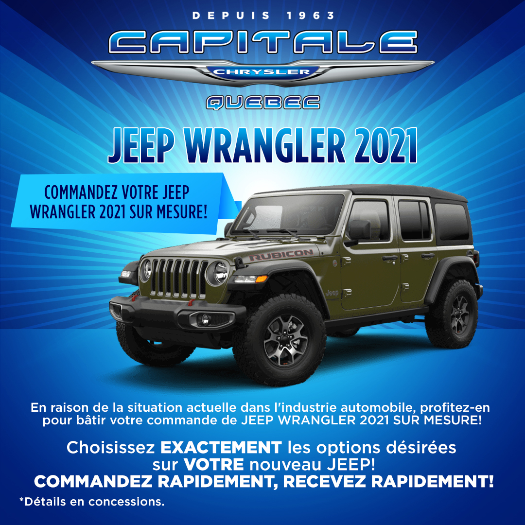 Commandez votre Jeep Wrangler 2021 Commandez votre Jeep Wrangler 2021
