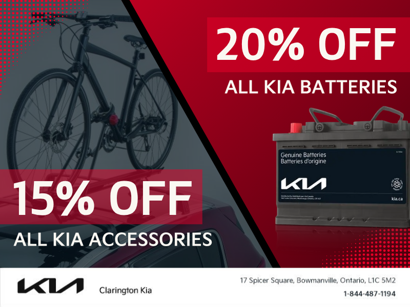 15% Off All Kia Accessories | 20% Off All Kia Batteries