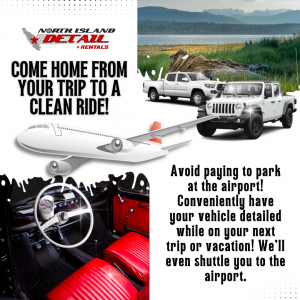 Service Fly and Clean Airport Parking Shuttle Uber Drive Airport Comox Valley Dodge Courtenay BC British Columbia Campbell River Powell River Port Alberni Nanaimo