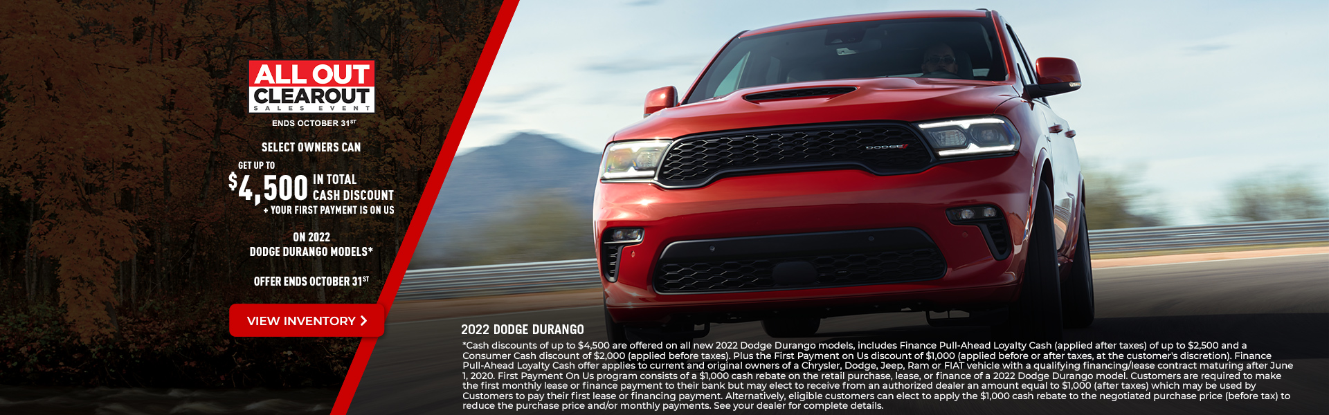 Oct Dodge Durango Offer