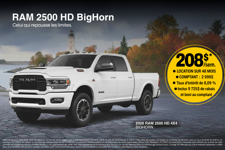 2026 RAM 2500 HD 4X4 BIGHORN 2026 RAM 2500 HD 4X4 BIGHORN