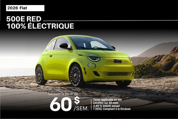 2026 Fiat 500E Red 100% Électrique 2026 Fiat 500E Red 100% Électrique