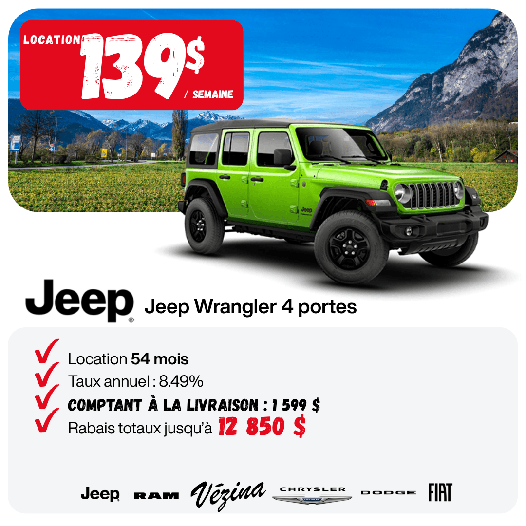 Rabais Jeep Wrangler