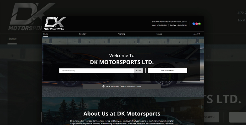 DK Motorsports Luxury & Exotic Vehicle Dealer Richmond, BC