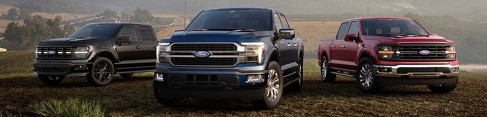 2026 Ford F-150 models parked on pathway