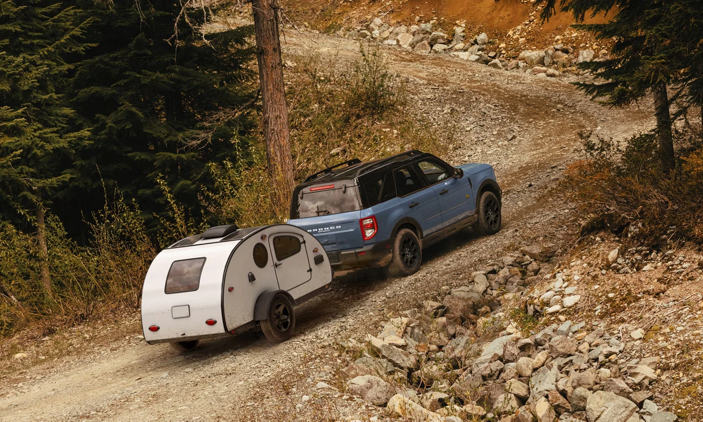 2026 Bronco Sport pulling trailer up hill