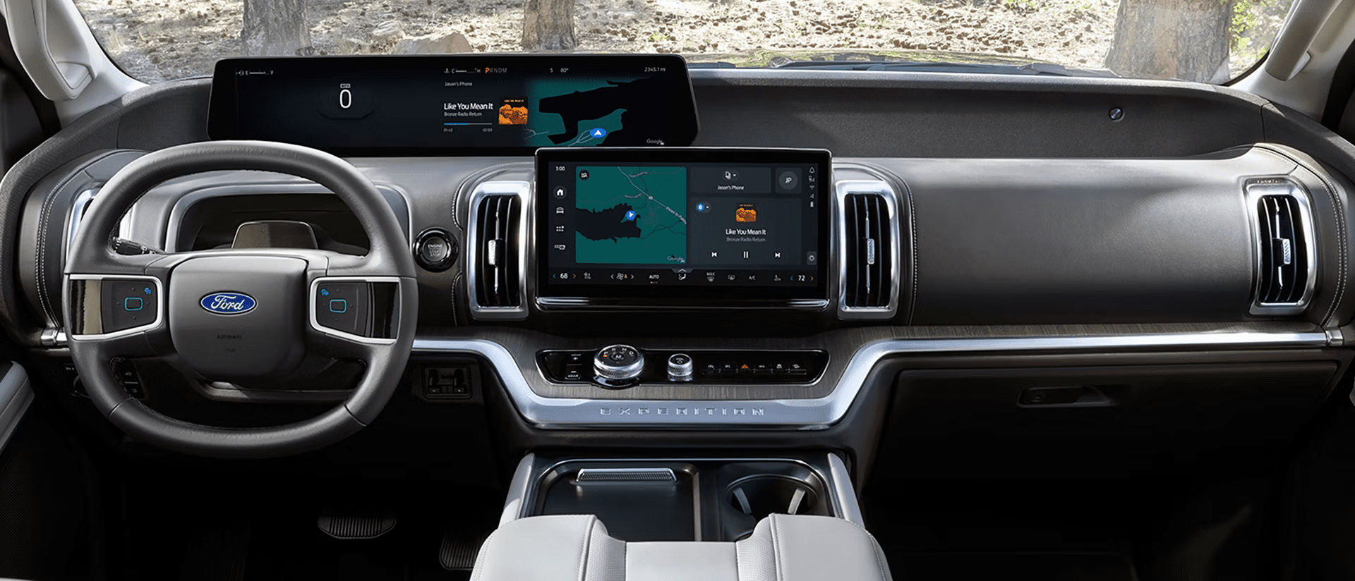 2026 Ford Expedition MAX steering wheels and dual screens