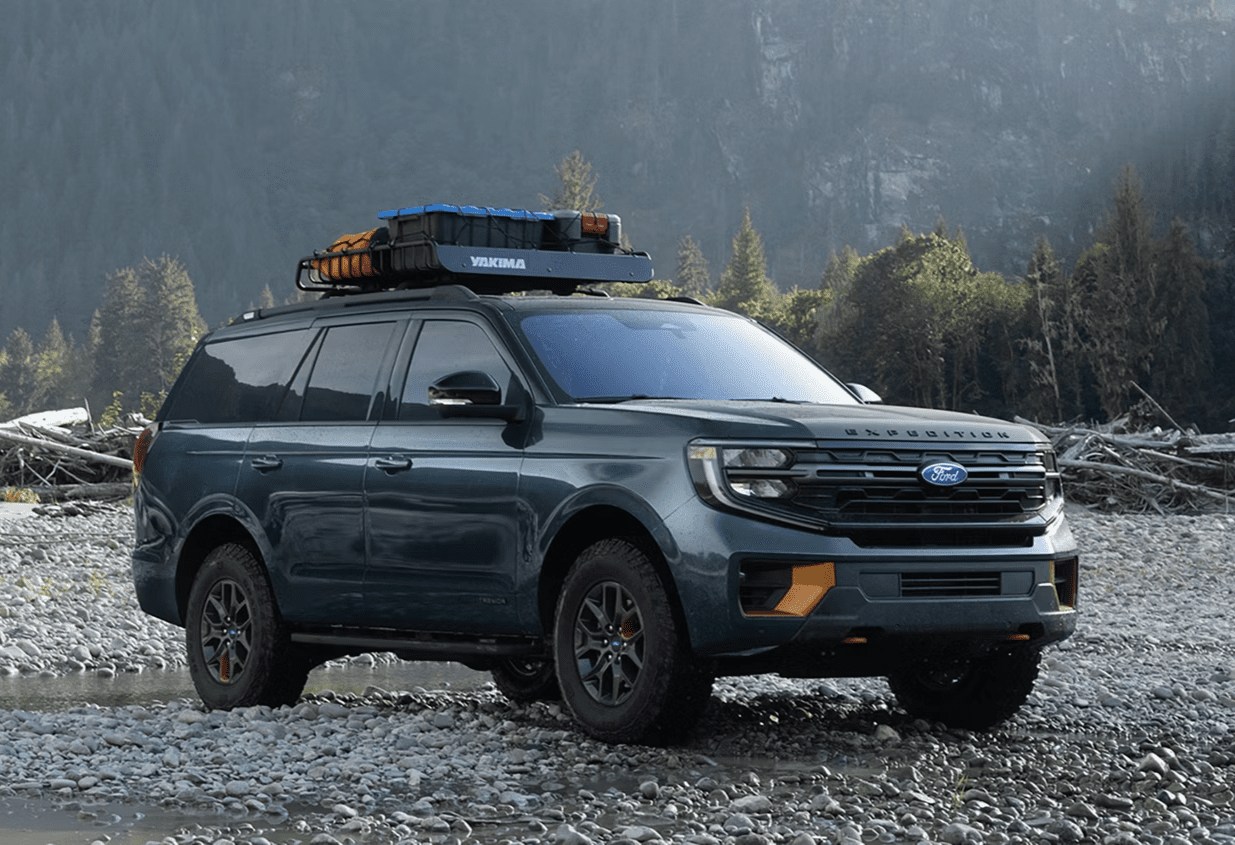 2026 Ford Expedition MAX driving over pebbles and small stream