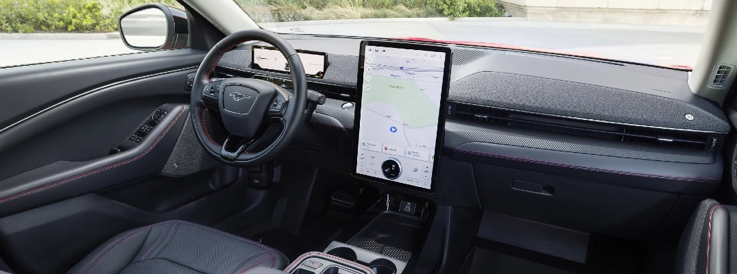 A photo of the touchscreen in the Ford Mustang Mach-E.