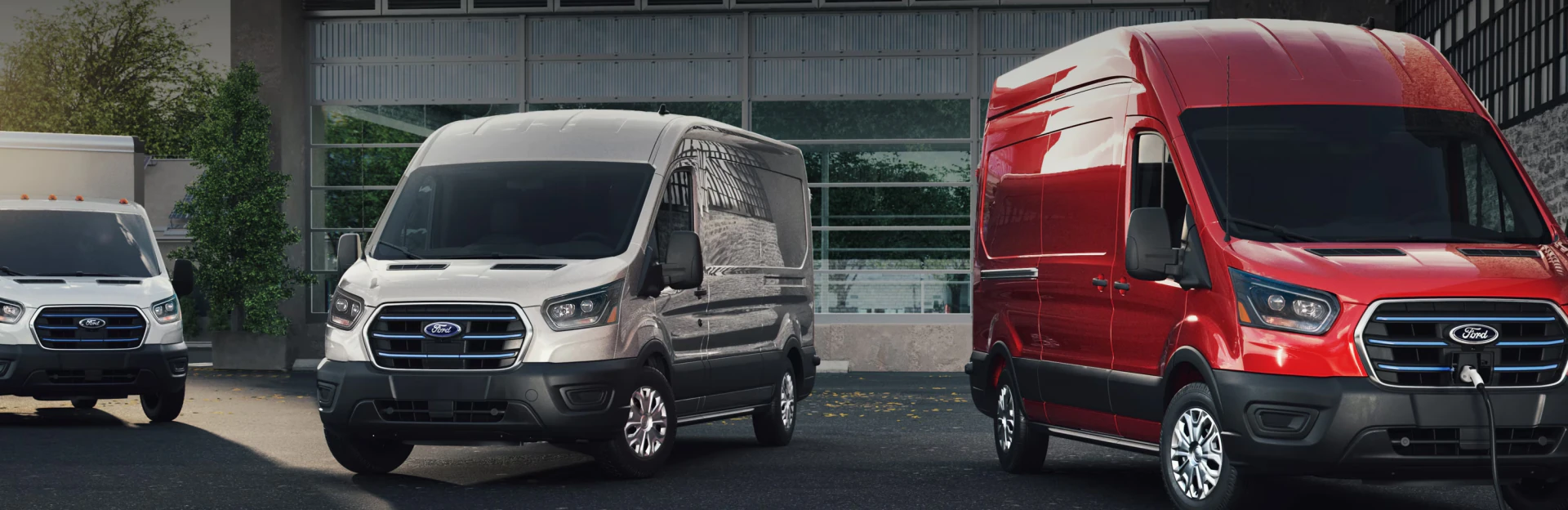 2026 Ford E-Transit models parked outdoors