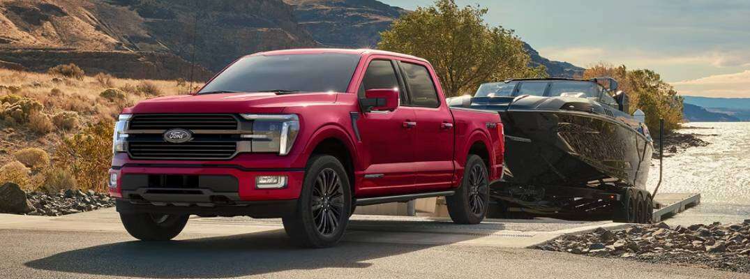 2026 Ford F-150 pulling boat down road