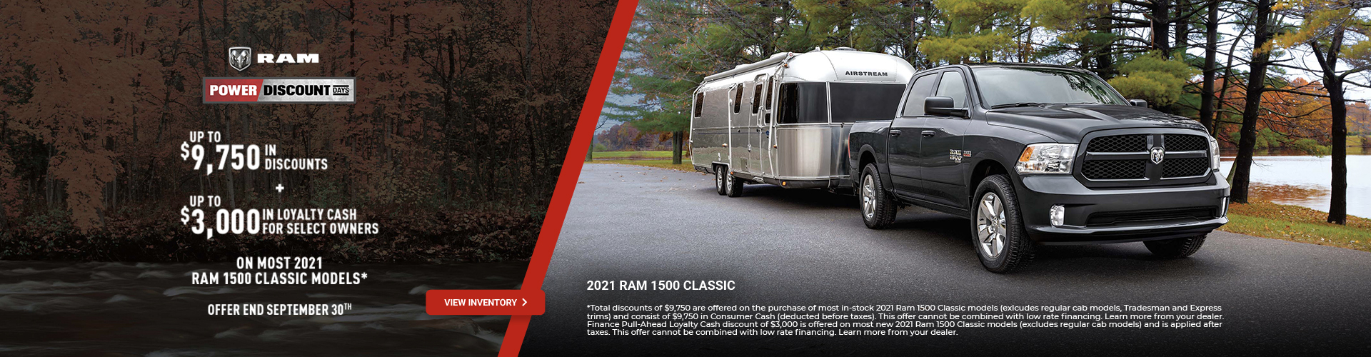 2021 RAM 1500 Classic Promotional Banner