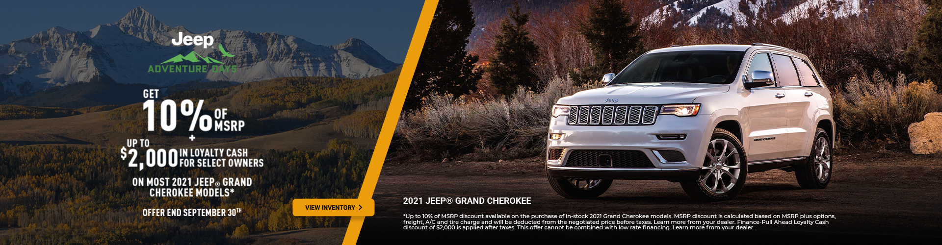 2021 Jeep Grand Cherokee Promotional Banner