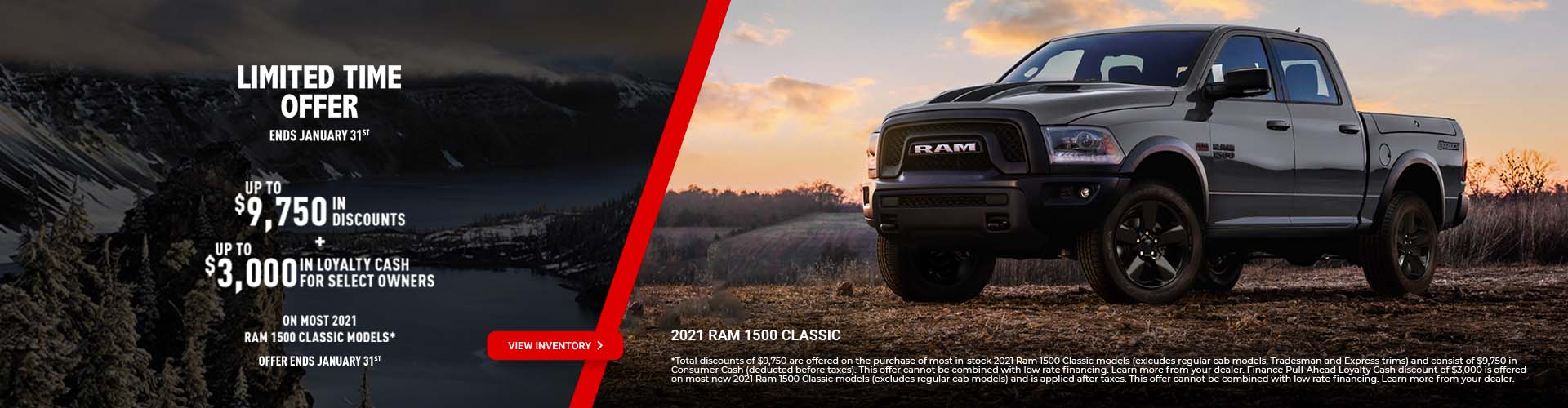 2021 RAM 1500 Classic Promotional Banner
