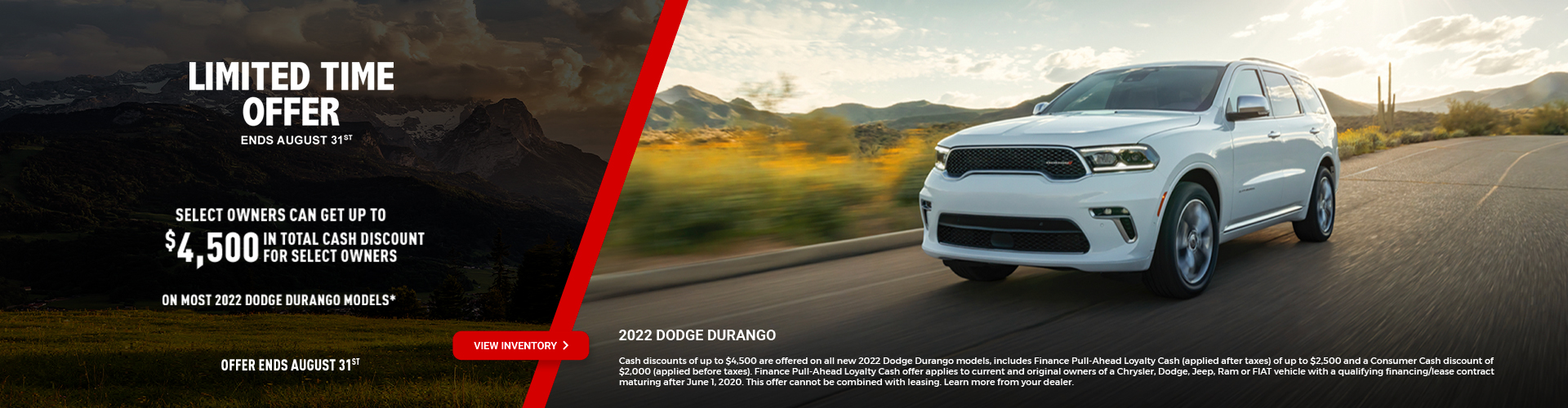 Aug Durango Offer