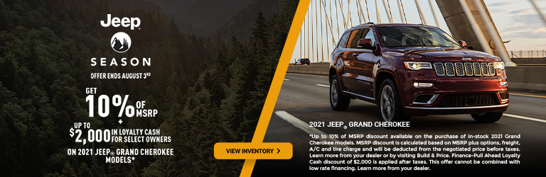 2021 Jeep Grand Cherokee Promotional Banner