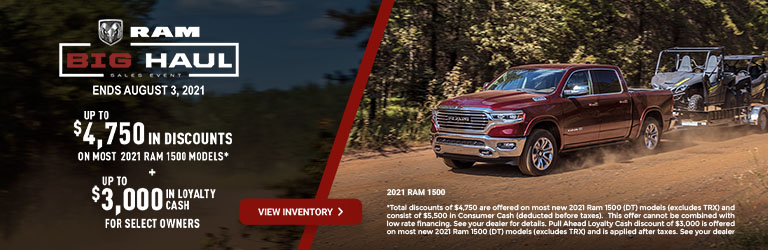 2021 RAM 1500 Promotional Banner