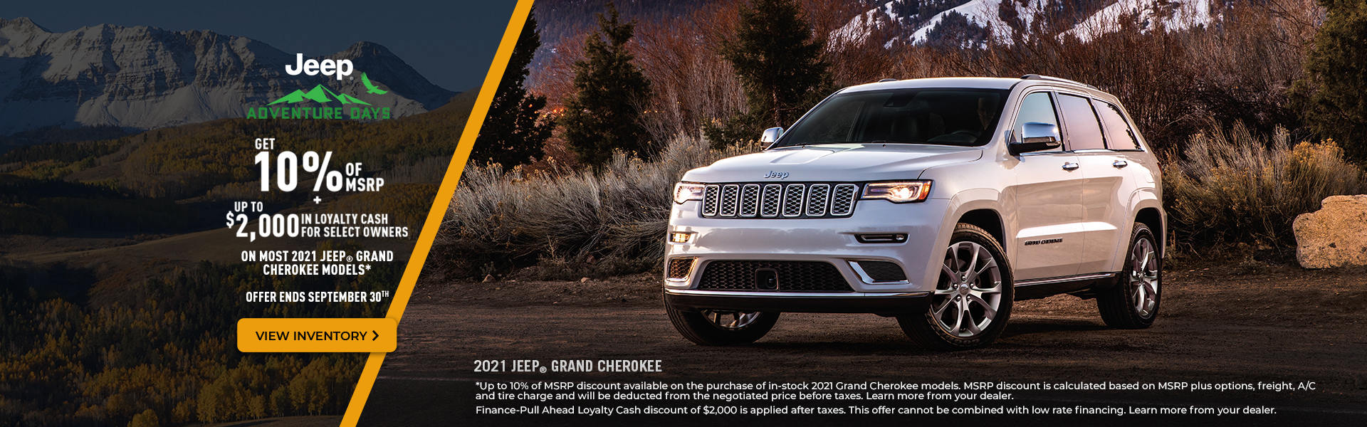 2021 Jeep Grand Cherokee Promotional Banner