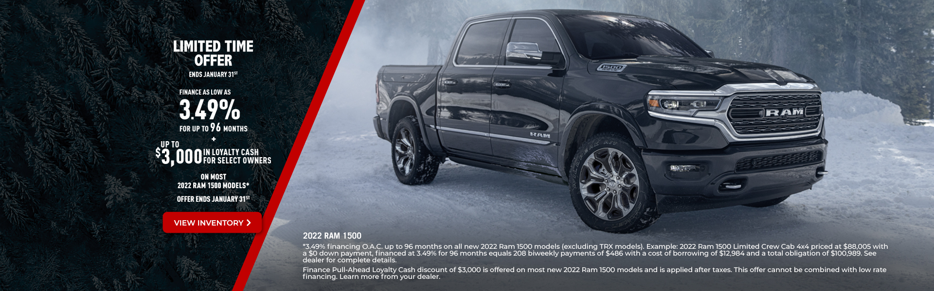 2022 RAM 1500 Promotional Banner