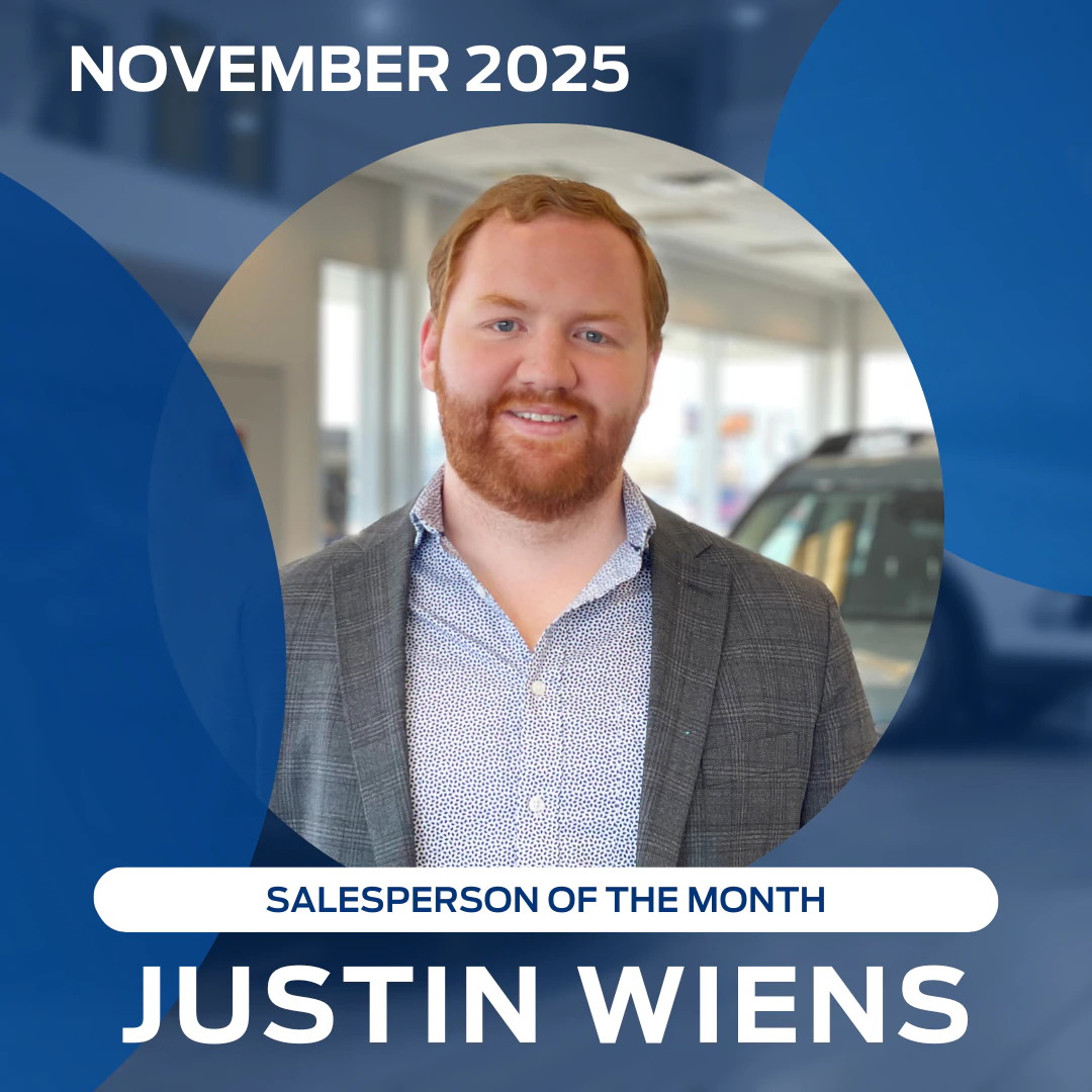 Congratulations to Justin Weins, salesperson of the month