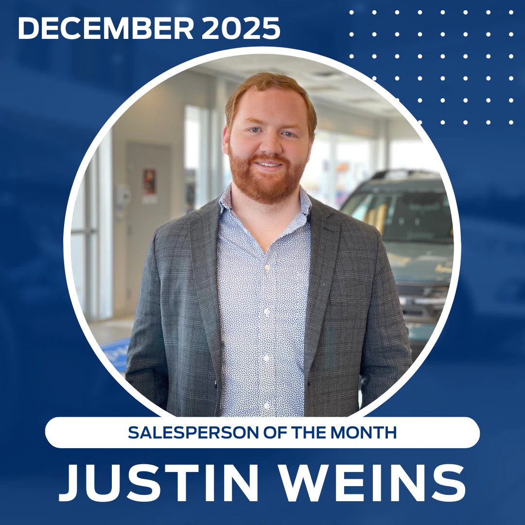Congratulations to Justin Weins, salesperson of the month