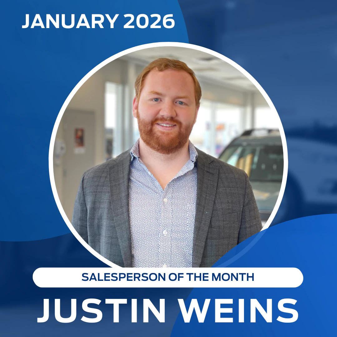 Congratulations to Justin Weins, salesperson of the month