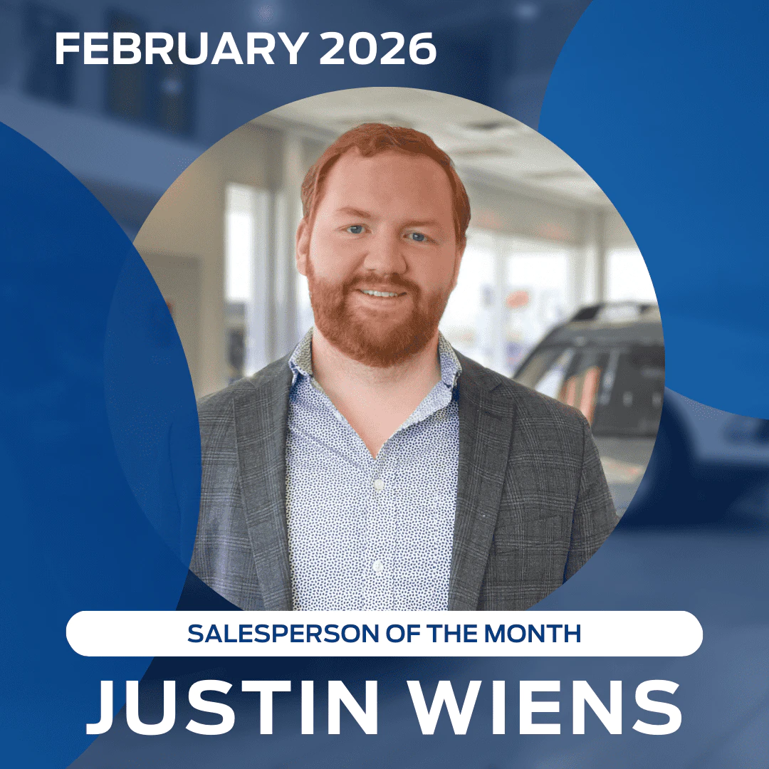 Congratulations to Justin Weins, salesperson of the month