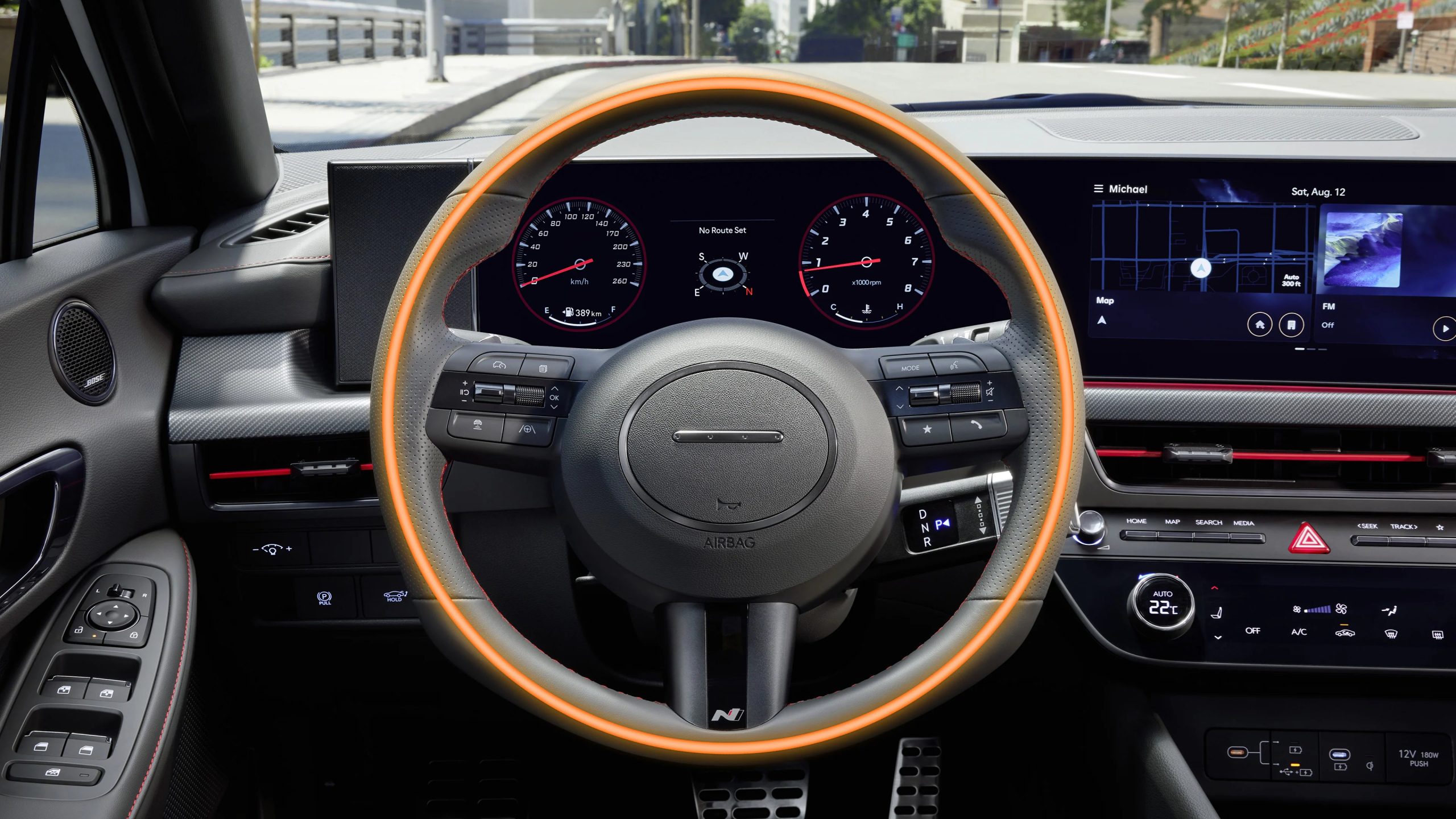 Leather-wrapped heated steering wheel
